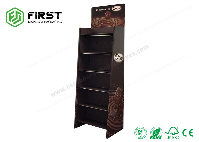 Foldable Corrugated Cardboard Floor Shelf Display For Custom Printing POP Cartons
