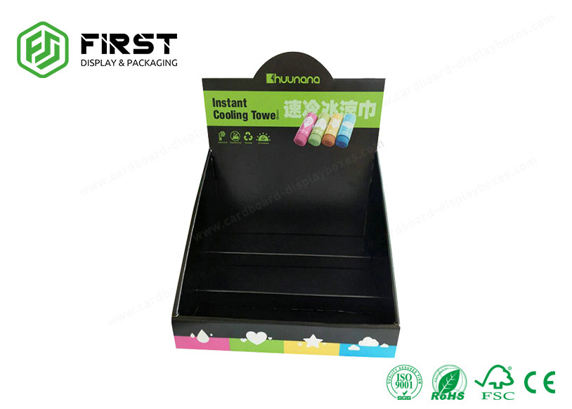 Glossy Printed Custom Eco-friendly Paper Cardboard Counter Display Stands For Advertising