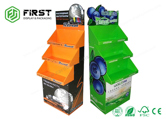 Custom Retail Cardboard Floor Stands Recyclable Paperboard Corrugated Floor Display