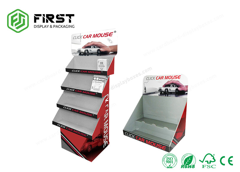 Custom Retail Cardboard Floor Stands Recyclable Paperboard Corrugated Floor Display